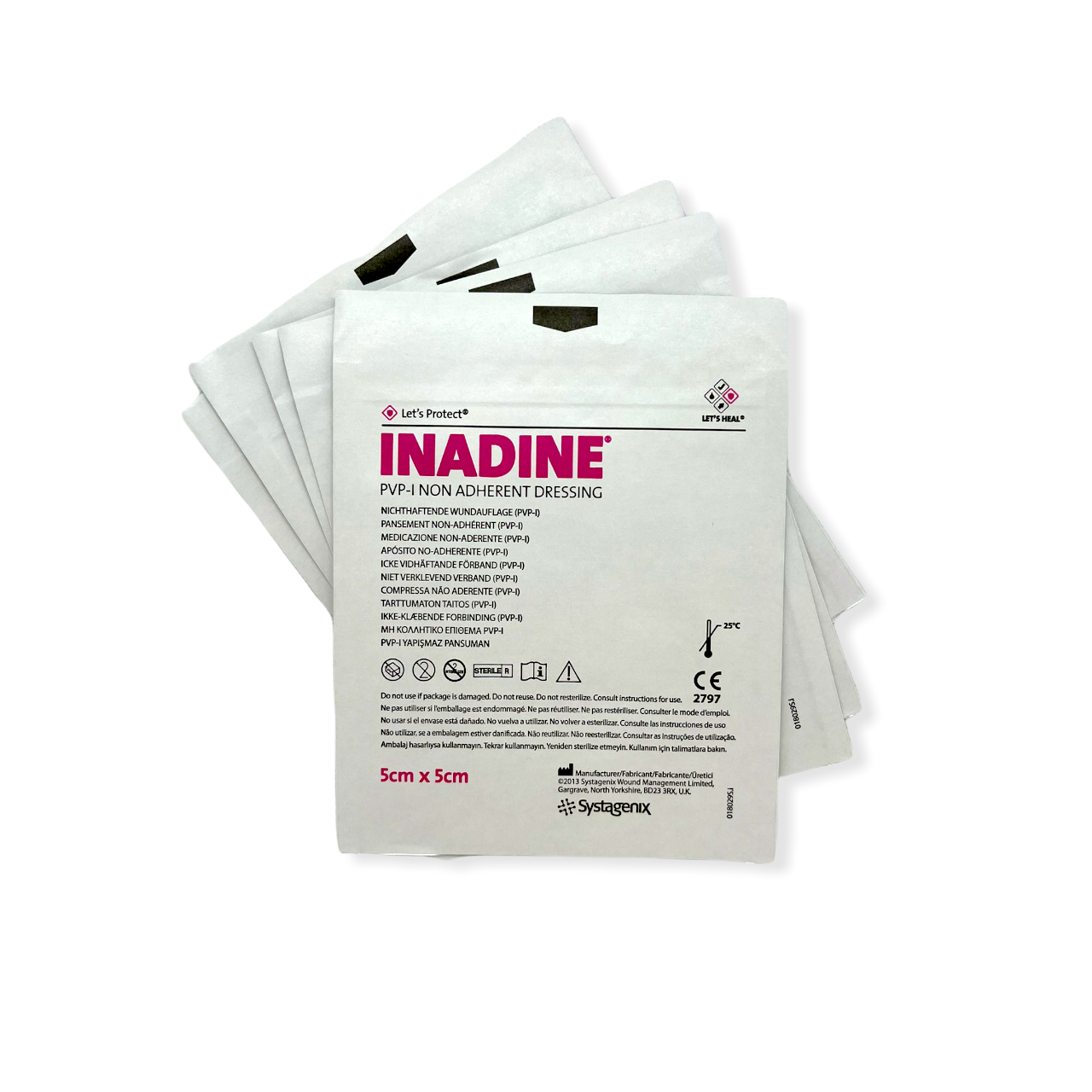 Inadine (PVPI) Non Adherent Iodine Medical Dressing Antibacterial Wound Dressing 5cm x 5cm