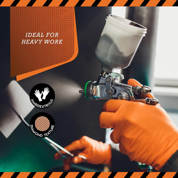 JFA Medical Heavy Duty 8g Orange Nitrile Gloves