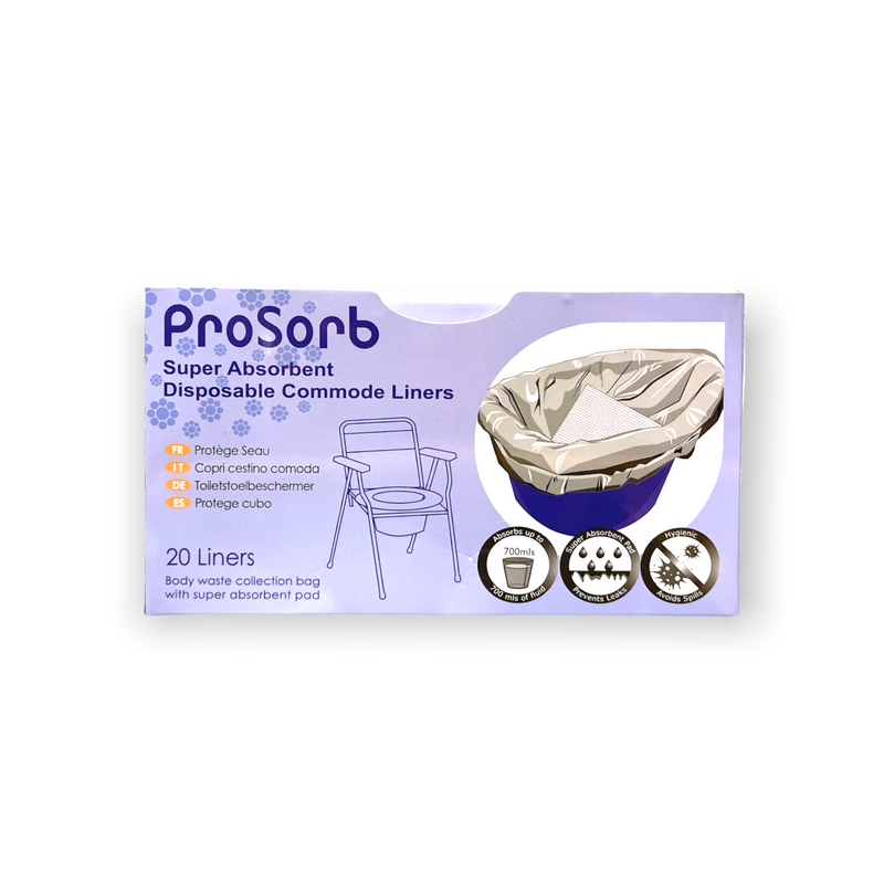Prosorb Super Absorbant Disposable Commode Liners Waste Collection Bags 20 Pack