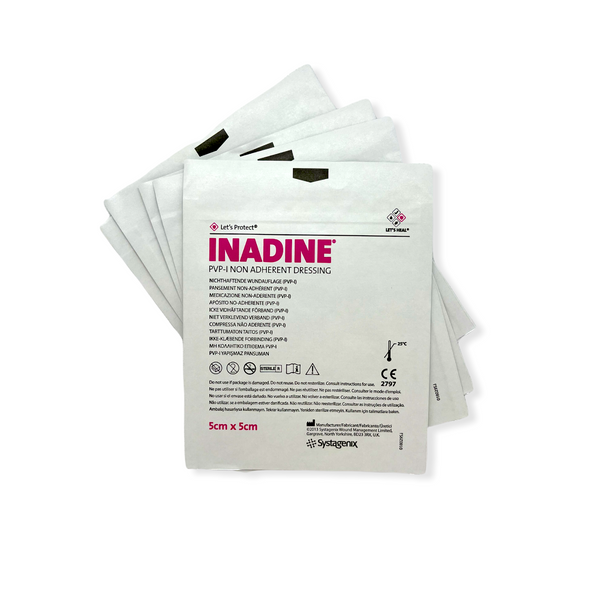 Inadine Non Adherent Iodine Dressings 5cm x 5cm