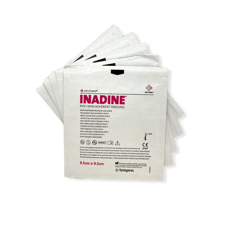 Inadine Non Adherent Iodine Dressings 10cm x 10cm