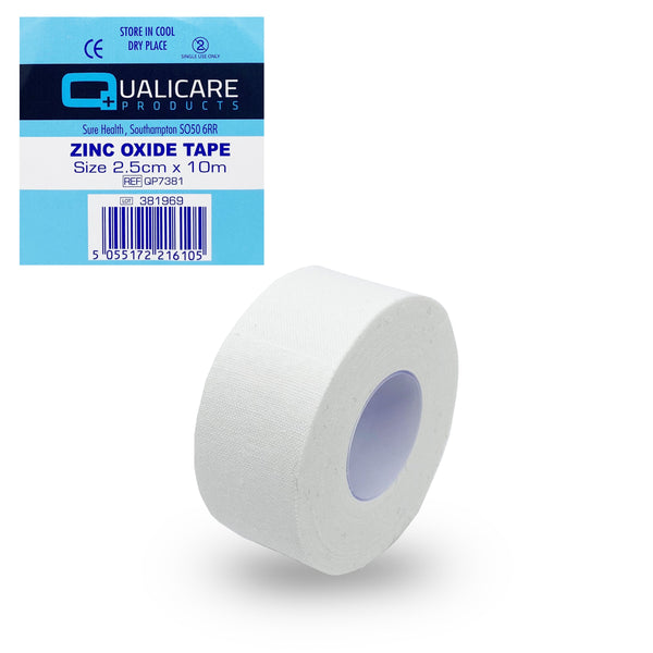 Qualicare Zinc Oxide Medical Strapping Tape 2.5cm x 10M