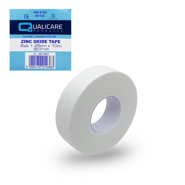 Qualicare Zinc Oxide Medical Strapping Tape 1.25cm x 10M