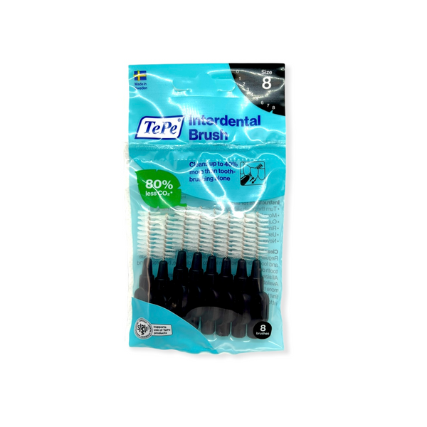 TePe Interdental Brushes Pack of 8 Black - ISO Size 8 / 1.50mm