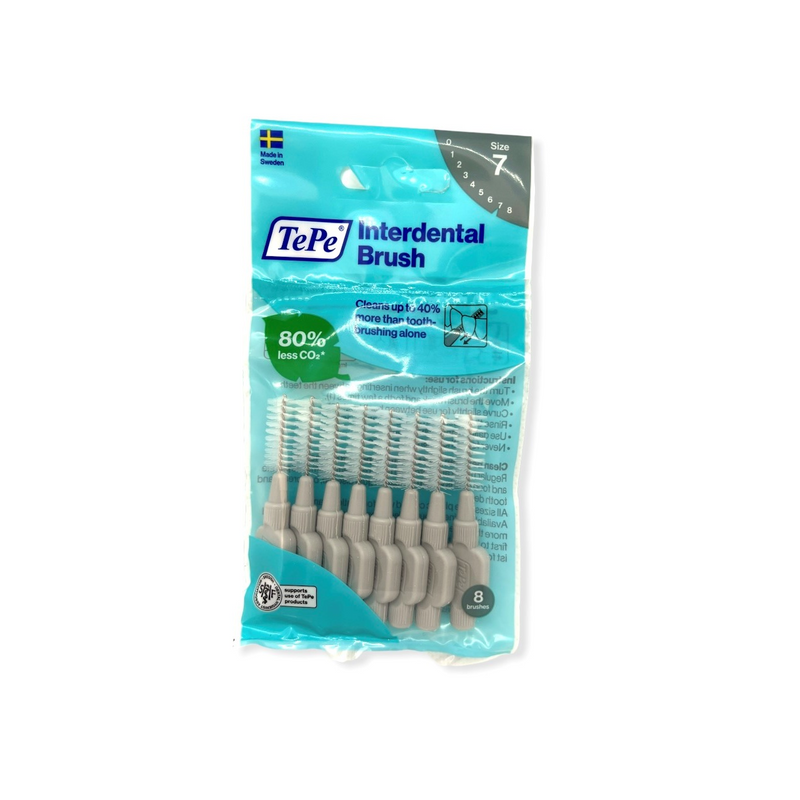 TePe Interdental Brushes Pack of 8 Grey - ISO Size 7 / 1.30mm