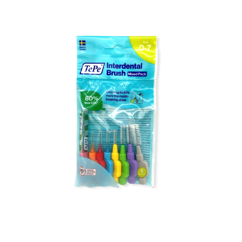 TePe Interdental Brushes Pack of 8 - Assorted Sizes